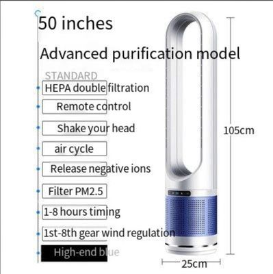 Ventilateur sans lame de refroidissement à 105 cm de haut avec filtre HEPA