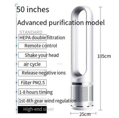 Ventilateur de refroidissement d'air électrique debout à domicile intelligent avec un grand design sans lame vertical de 50 pouces