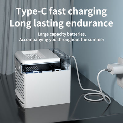 Mini refroidisseur d'air de bureau 870g matériau ABS à double pulvérisation chargeuse USB double usage