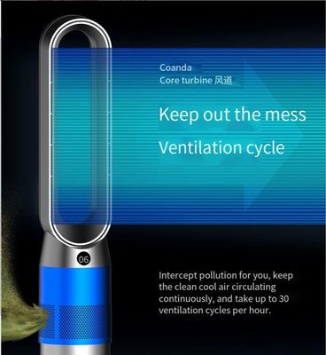 Grand ventilateur vertical sans lame Purificateur d'air Ventilateur télécommandé par application Smart Home