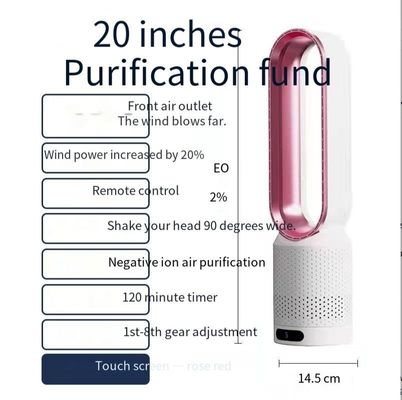 Ventilateur sans lame de 20 pouces 2 heures avec écran tactile et technologie de circulation d'air