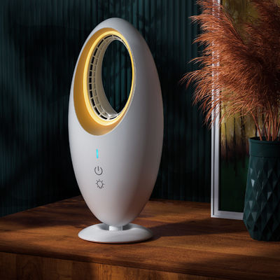 Ventilateur électrique silencieux Mini chargeur automatique 2 en 1 Ventilateur sans lame avec lumière