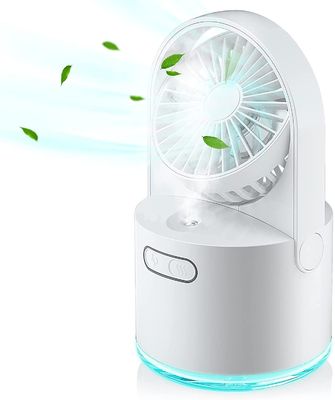 2 en 1 Mini ventilateur Humidificateur Ventilateur portable avec fonction Ventilateur électrique USB rechargeable