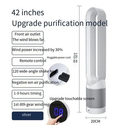 Ventilateur silencieux de 42 pouces avec télécommande et purificateur d'air Hepa