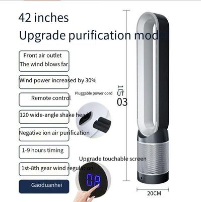 Ventilateur silencieux de 42 pouces avec télécommande et purificateur d'air Hepa