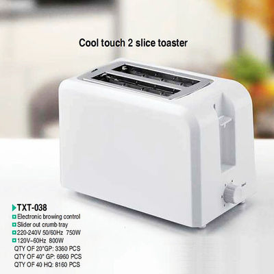 Toaster électrique en acier inoxydable avec contrôle de browning variable