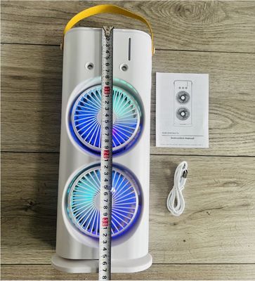 Ventilateur à pulvérisation à double tête climatiseur de réfrigération humidifiant pour le refroidissement de bureau