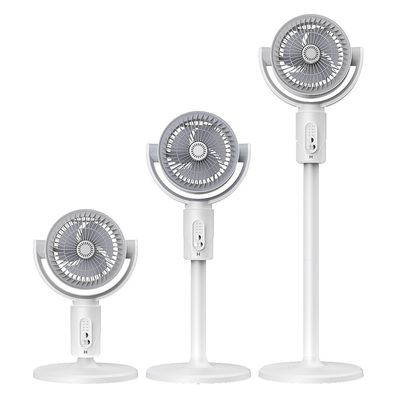 Ventilateur à hauteur réglable 4000mA Portable USB Rechargeable Standing Fan With Timing Lamp Light