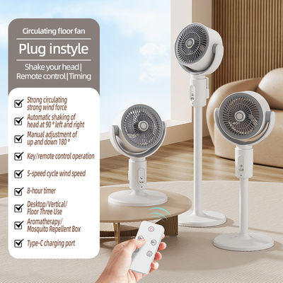 Installation de ventilateur au sol rechargeable USB de 4000 mA avec hauteur réglable