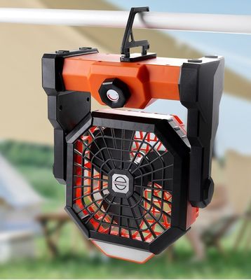 Ventilateur de plafond portable extérieur rechargeable de 6 pouces avec lumière LED et sans télécommande