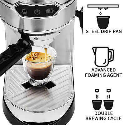 Machine à café à expresso électrique portable en acier inoxydable pour la maison et le bureau
