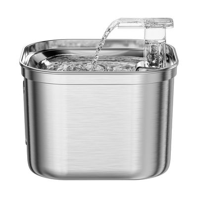 Dispensateur automatique d'eau pour animaux de compagnie d' acier inoxydable de 2,2 litres carrés
