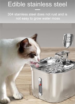 OEM 2.2l alimentateur d'eau pour chat en acier inoxydable Dispensateur d'eau pour animaux de compagnie électrique intelligent Logo OEM