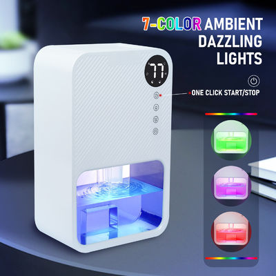 Mini déshumidificateur intelligent avec réservoir d'eau de 1100 ml et 7 lumières colorées pour le confort de la maison
