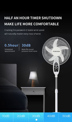 Ventilateurs solaires à haute vitesse rechargeables en courant continu avec télécommande et ventilateur électrique de 16 pouces