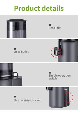 Juices de fruits et légumes originaux pressés à froid Juicer lent sans contrôle d'application