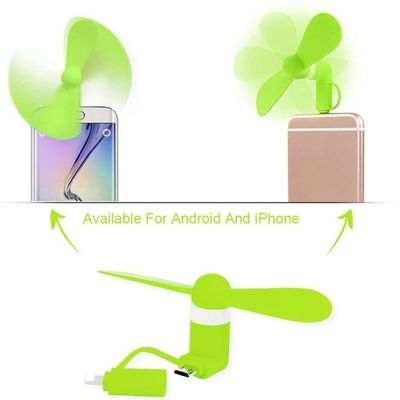 Logo imprimé sur écran de soie 2 en 1 Mini ventilateur USB pour iPhone et Android Type-C Seulement 15g