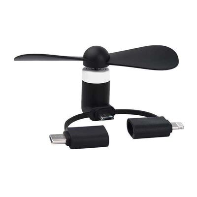 Logo personnalisé Téléphone portable portable 3 en 1 USB type C refroidissement à jeun Mini ventilateur pour 15g