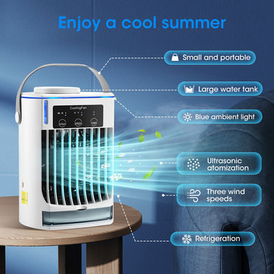 Mini climatiseur portable pliable avec humidificateur par pulvérisation et ventilateur de refroidissement par eau USB