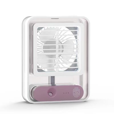 USB Rechargeable 420g Tableau de bureau Air Cooler Ventilateur de climatisation avec lumière LED