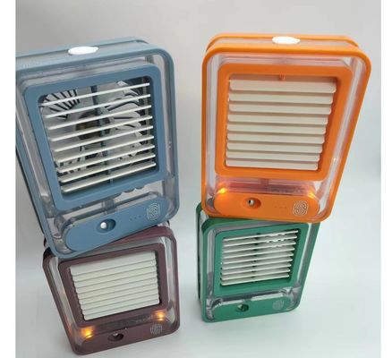 USB Rechargeable 420g Tableau de bureau Air Cooler Ventilateur de climatisation avec lumière LED