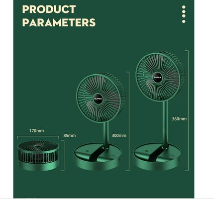 Ventilateur à batterie USB télécopieux pliable pour hôtel 2000mah Ventilateur à refroidissement par air à batterie 3 vitesses Choix