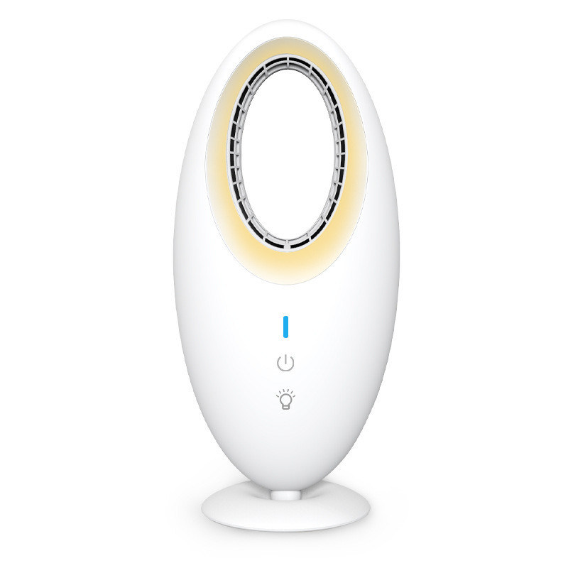 Ventilateur électrique silencieux Mini chargeur automatique 2 en 1 Ventilateur sans lame avec lumière