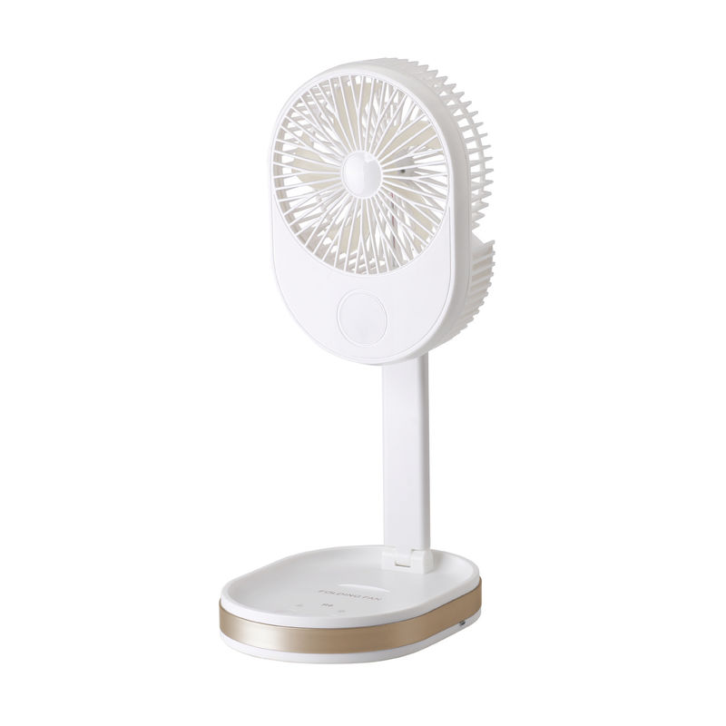 Logo personnalisé Ventilateur de table rechargeable USB 1500 mAh avec lumière LED et matériau ABS PP