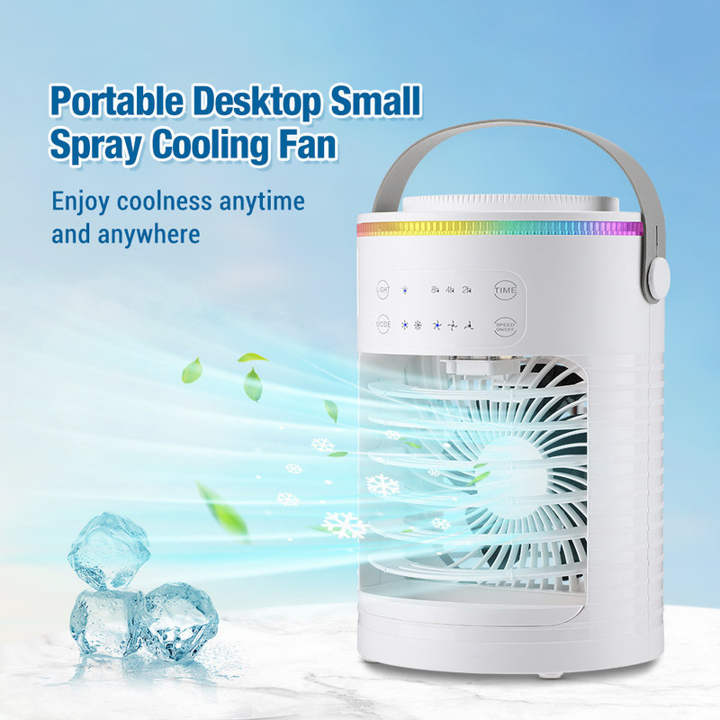 NO Cooler d'air par évaporation de bureau portable contrôlé par application avec 7 couleurs de lumière et de chronométrage