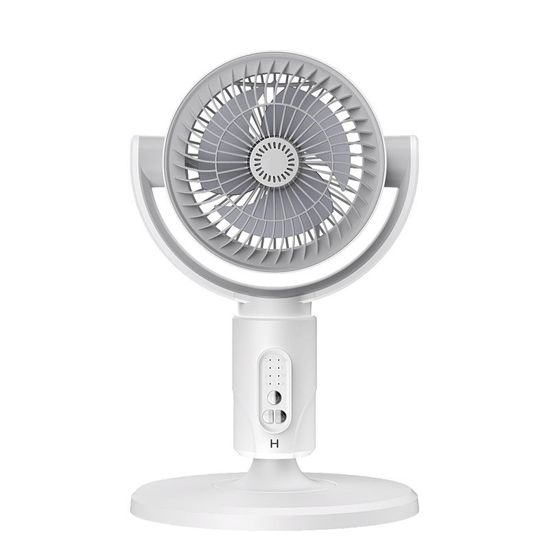 Ventilateur à hauteur réglable 4000mA Portable USB Rechargeable Standing Fan With Timing Lamp Light