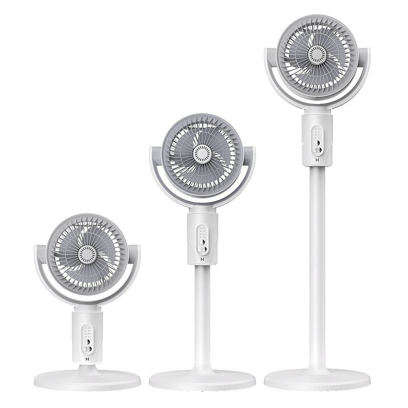 Installation de ventilateur au sol rechargeable USB de 4000 mA avec hauteur réglable