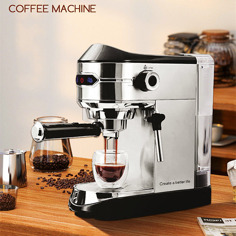 Machine à café à expresso électrique portable en acier inoxydable pour la maison et le bureau