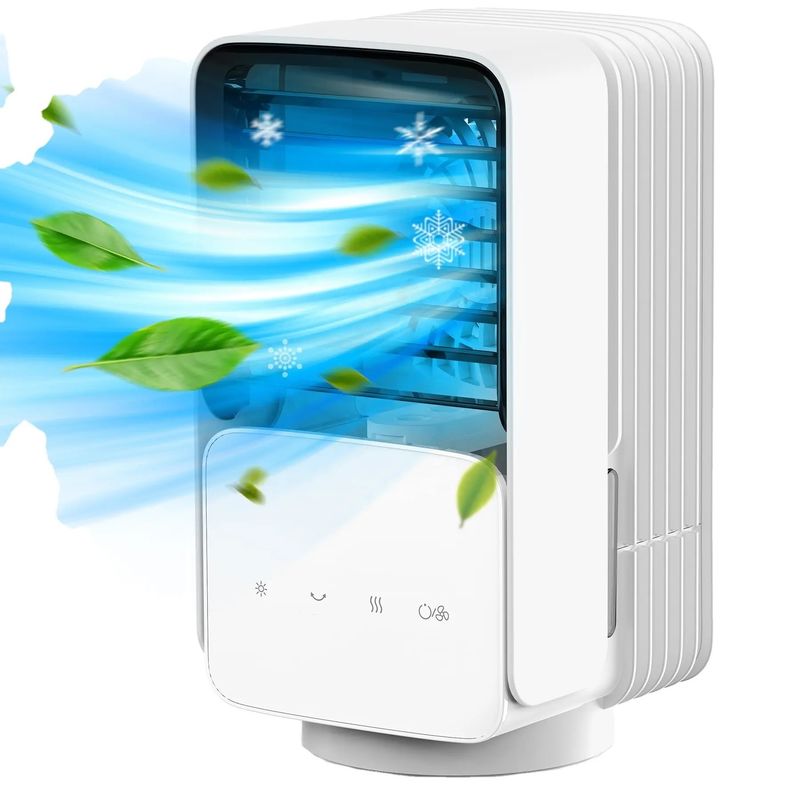 Refroidisseur d'air par évaporation portable pour bureau de chambre 3 modes de vent bas / moyen / haut alimenté par USB